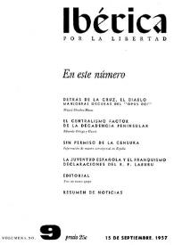 Ibérica por la libertad. Volumen 5, Nº 9, 15 de septiembre de 1957 | Biblioteca Virtual Miguel de Cervantes