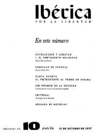 Ibérica por la libertad. Volumen 5, Nº 10, 15 de octubre de 1957 | Biblioteca Virtual Miguel de Cervantes