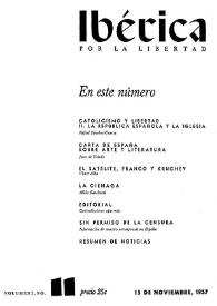 Ibérica por la libertad. Volumen 5, Nº 11, 15 de noviembre de 1957 | Biblioteca Virtual Miguel de Cervantes