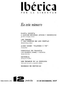 Ibérica por la libertad. Volumen 5, Nº 12, 15 de diciembre de 1957 | Biblioteca Virtual Miguel de Cervantes