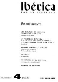 Ibérica por la libertad. Volumen 6, Nº 4, 15 de abril de 1958 | Biblioteca Virtual Miguel de Cervantes