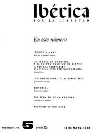 Ibérica por la libertad. Volumen 6, Nº 5, 15 de mayo de 1958 | Biblioteca Virtual Miguel de Cervantes