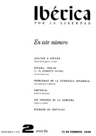 Ibérica por la libertad. Volumen 7, Nº 2, 15 de febrero de 1959 | Biblioteca Virtual Miguel de Cervantes