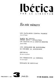 Ibérica por la libertad. Volumen 7, Nº 3, 15 de marzo de 1959 | Biblioteca Virtual Miguel de Cervantes