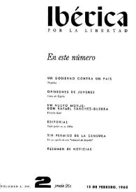 Ibérica por la libertad. Volumen 8, Nº 2, 15 de febrero de 1960 | Biblioteca Virtual Miguel de Cervantes