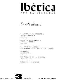 Ibérica por la libertad. Volumen 8, Nº 3, 15 de marzo de 1960 | Biblioteca Virtual Miguel de Cervantes