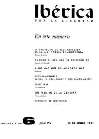 Ibérica por la libertad. Volumen 9, Nº 6, 15 de junio de 1961 | Biblioteca Virtual Miguel de Cervantes