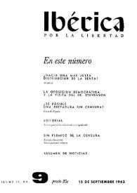 Ibérica por la libertad. Volumen 10, Nº 9, 15 de septiembre de 1962 | Biblioteca Virtual Miguel de Cervantes