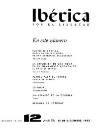 Ibérica por la libertad. Volumen 10, Nº 12, 15 de diciembre de 1962 | Biblioteca Virtual Miguel de Cervantes