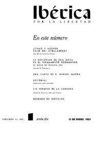 Ibérica por la libertad. Volumen 11, Nº 1, 15 de enero de 1963 | Biblioteca Virtual Miguel de Cervantes