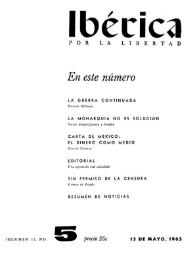 Ibérica por la libertad. Volumen 11, Nº 5, 15 de mayo de 1963 | Biblioteca Virtual Miguel de Cervantes