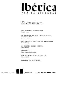 Ibérica por la libertad. Volumen 11, Nº 11, 15 de noviembre de 1963 | Biblioteca Virtual Miguel de Cervantes