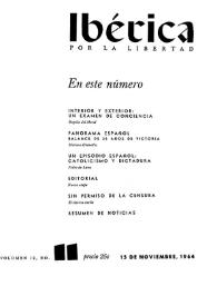 Ibérica por la libertad. Volumen 12, Nº 11, 15 de noviembre de 1964 | Biblioteca Virtual Miguel de Cervantes