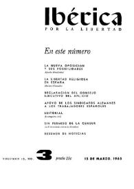 Ibérica por la libertad. Volumen 13, Nº 3, 15 de marzo de 1965 | Biblioteca Virtual Miguel de Cervantes