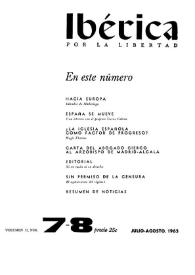 Ibérica por la libertad. Volumen 13, Nº 7-8, 15 de julio-agosto de 1965 | Biblioteca Virtual Miguel de Cervantes