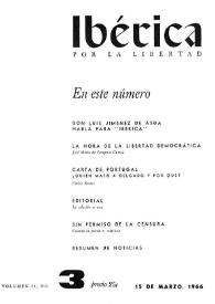 Ibérica por la libertad. Volumen 14, Nº 3, 15 de marzo de 1966 | Biblioteca Virtual Miguel de Cervantes