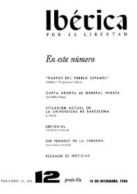 Ibérica por la libertad. Volumen 14, Nº 12, 15 de diciembre de 1966 | Biblioteca Virtual Miguel de Cervantes