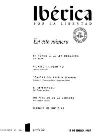 Ibérica por la libertad. Volumen 15, Nº 1, 15 de enero de 1967 | Biblioteca Virtual Miguel de Cervantes