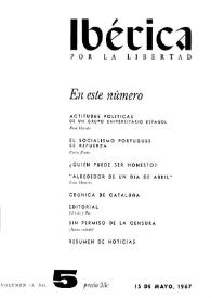 Ibérica por la libertad. Volumen 15, Nº 5, 15 de mayo de 1967 | Biblioteca Virtual Miguel de Cervantes