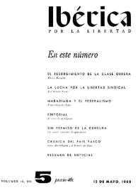 Ibérica por la libertad. Volumen 16, Nº 5, 15 de mayo de 1968 | Biblioteca Virtual Miguel de Cervantes