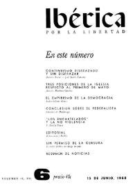 Ibérica por la libertad. Volumen 16, Nº 6, 15 de junio de 1968 | Biblioteca Virtual Miguel de Cervantes