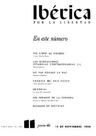 Ibérica por la libertad. Volumen 16, Nº 11, 15 de noviembre de 1968 | Biblioteca Virtual Miguel de Cervantes