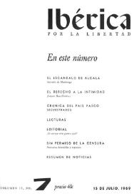 Ibérica por la libertad. Volumen 17, Nº 7, 15 de julio-agosto de 1969 | Biblioteca Virtual Miguel de Cervantes