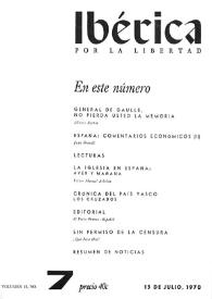 Ibérica por la libertad. Volumen 18, Nº 7, 15 de julio de 1970 | Biblioteca Virtual Miguel de Cervantes