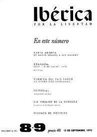 Ibérica por la libertad. Volumen 18, Nº 8-9, 15 de septiembre de 1970 | Biblioteca Virtual Miguel de Cervantes