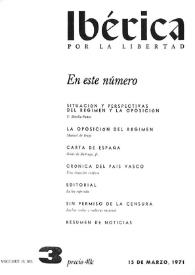 Ibérica por la libertad. Volumen 19, Nº 3, 15 de marzo de 1971 | Biblioteca Virtual Miguel de Cervantes