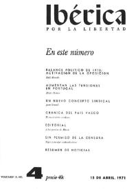 Ibérica por la libertad. Volumen 19, Nº 4, 15 de abril de 1971 | Biblioteca Virtual Miguel de Cervantes