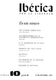 Ibérica por la libertad. Volumen 19, Nº 10, 15 de octubre de 1971 | Biblioteca Virtual Miguel de Cervantes