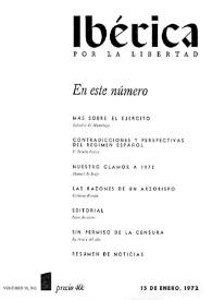 Ibérica por la libertad. Volumen 20, Nº 1, 15 de enero de 1972 | Biblioteca Virtual Miguel de Cervantes