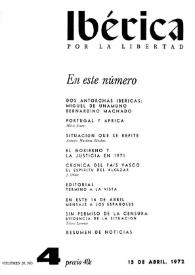 Ibérica por la libertad. Volumen 20, Nº 4, 15 de abril de 1972 | Biblioteca Virtual Miguel de Cervantes