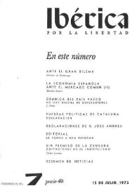 Ibérica por la libertad. Volumen 20, Nº 7, 15 de julio de 1972 | Biblioteca Virtual Miguel de Cervantes