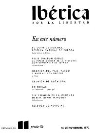 Ibérica por la libertad. Volumen 20, Nº 11, 15 de noviembre de 1972 | Biblioteca Virtual Miguel de Cervantes