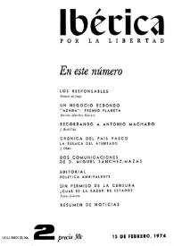 Ibérica por la libertad. Volumen 22, Nº 2, 15 de febrero de 1974 | Biblioteca Virtual Miguel de Cervantes