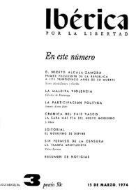 Ibérica por la libertad. Volumen 22, Nº 3, 15 de marzo de 1974 | Biblioteca Virtual Miguel de Cervantes