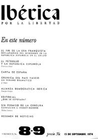 Ibérica por la libertad. Volumen 22, Nº 8-9, 15 de septiembre de 1974 | Biblioteca Virtual Miguel de Cervantes