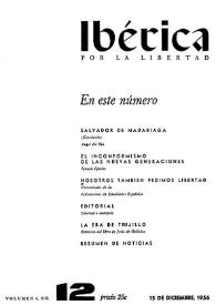 Ibérica por la libertad. Volumen 4, Nº 12, 15 de diciembre de 1956 | Biblioteca Virtual Miguel de Cervantes