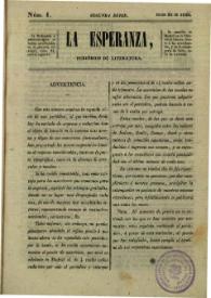 La esperanza : periódico literario. Segunda serie, Núm. 1, enero 26 de 1840 | Biblioteca Virtual Miguel de Cervantes