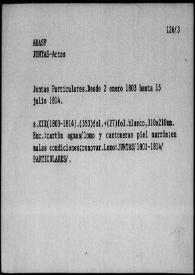 Libros de actas de las sesiones particulares y de gobierno. (1757-1854). Sesiones particulares del  año 1803 | Biblioteca Virtual Miguel de Cervantes