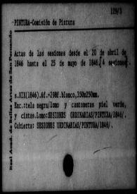 Libros de actas de las sesiones celebradas por la Sección de Pintura. (1846, 1880-1959). Sección de Pintura. Actas. 1846 | Biblioteca Virtual Miguel de Cervantes