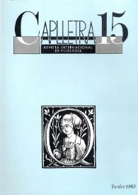 Caplletra: Revista Internacional de Filologia. Núm. 15, tardor 1993 | Biblioteca Virtual Miguel de Cervantes