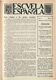 Escuela española. Año I, núm. 11, 31 de julio de 1941 | Biblioteca Virtual Miguel de Cervantes