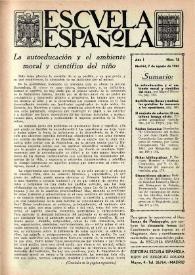 Escuela española. Año I, núm. 12, 7 de agosto de 1941 | Biblioteca Virtual Miguel de Cervantes