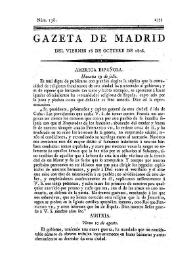 Gazeta de Madrid. 1808. Núm. 138, 28 de octubre de 1808 | Biblioteca Virtual Miguel de Cervantes