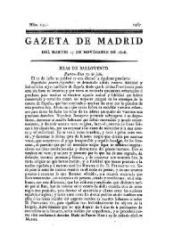 Gazeta de Madrid. 1808. Núm. 144, 15 de noviembre de 1808 | Biblioteca Virtual Miguel de Cervantes