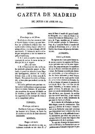 Gazeta de Madrid. 1809. Núm. 96, 6 de abril de 1809 | Biblioteca Virtual Miguel de Cervantes