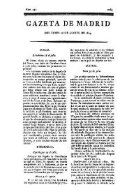 Gazeta de Madrid. 1809. Núm. 241, 28 de agosto de 1809 | Biblioteca Virtual Miguel de Cervantes